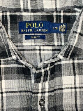 Polo by Ralph Lauren Black and White Plaid Slim Fit Shirt